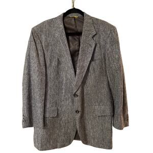 1990s Kuppenheimer Mens Sport Coat Size 44" Brown Gray Tan Blue Single Breasted